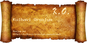 Kulhavi Orsolya névjegykártya