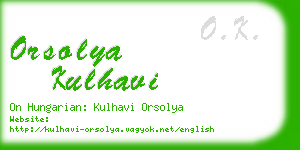 orsolya kulhavi business card